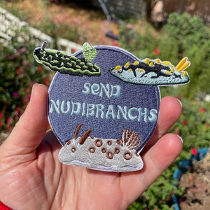 Stuur naaktslakken geborduurde patch