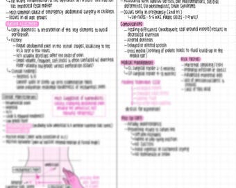 Kinderverpleging: gastro-intestinale en urogenitale aandoeningen - handgeschreven aantekeningen (10 pagina's)