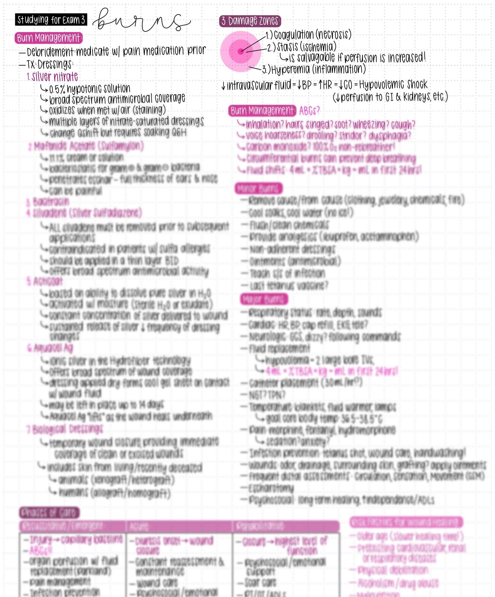 Sepsis Note Critical Care Nursing: Shock, Sepsis & Burn Management - Handwritten ...