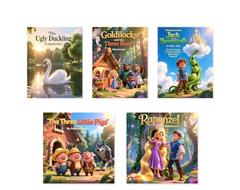 5 Classic Children's Storybooks | Interactive Digital Flipbooks & Story Videos | Kids eBook Bundle | Instant Download