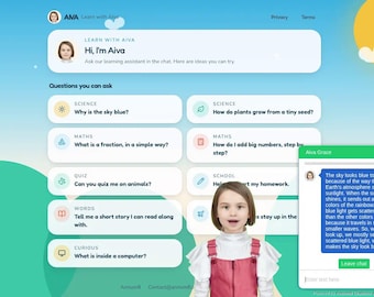 Aprende con Aiva / Asistente de aprendizaje para niños / Acceso digital instantáneo / Licencia doméstica