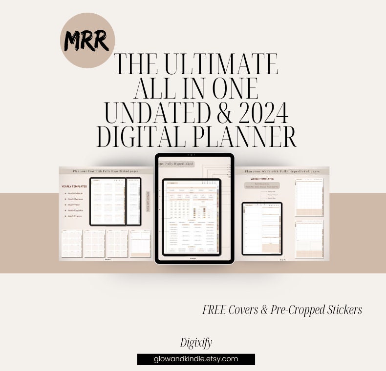 MRR 12 Digital Planner Bundle, 2024 2025 Undated, 68000 Digital Planner ...