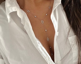 Collier pendentif à motif acier inoxydable argenté