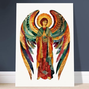 HOLY GUARDIAN ANGEL - Large Art Print (3 Sizes) Religious Icon Art Orthodox