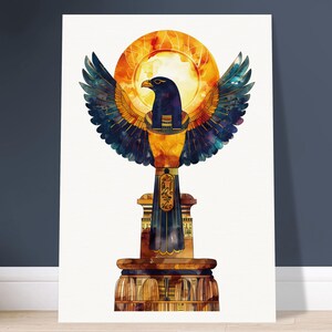 HORUS  - The Egyptian Sky God - Large Art Print (3 Sizes) Egyptian Sacred Art Mythology