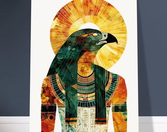 Ra Egyptian Sun God Art Print - Falcon Sacred Mythology