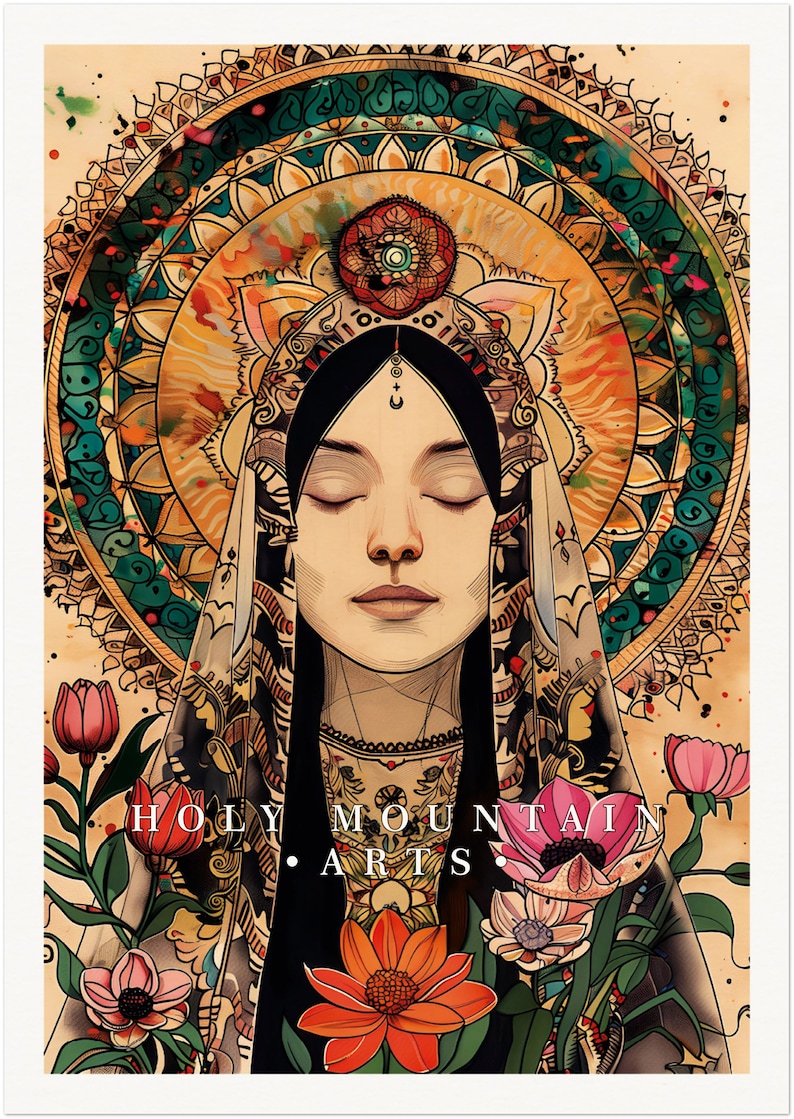 THE DIVINE FEMININE - Large Art Print (3 Sizes) Spiritual Art Sophia