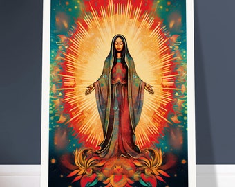 THE HOLY SOPHIA - Large Art Print (3 Sizes) Divine Feminine Psychedelic Religious Art