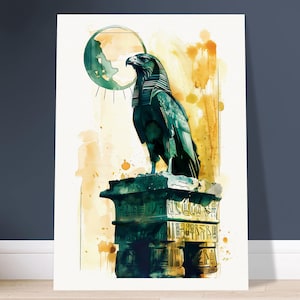 HORUS - The Egyptian Sky God - Large Art Print (3 Sizes) Egyptian Sacred Art Mythology