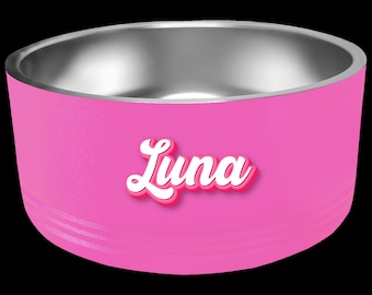 Personalized Pet Bowl, 18oz - Hermoso Comedor con el Nombre y Foto de tu Mascota, tazón para mascotas de acero inoxidable.
