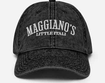 Vintage Cotton Twill Cap Maggianos logo blanco bordado