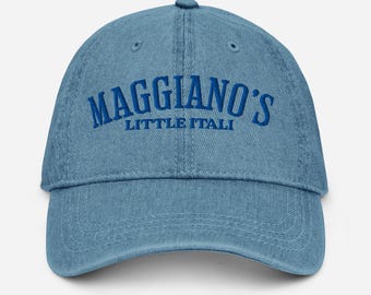 Denim Hat gorra maggianos con logo bordado en color negro