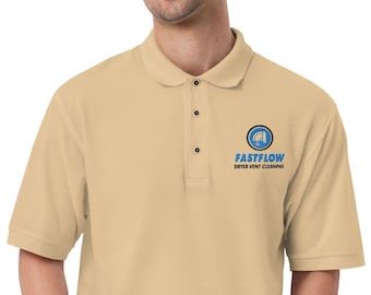Men's Embroidered Logo Polo: Relaxed Fit Cotton Blend