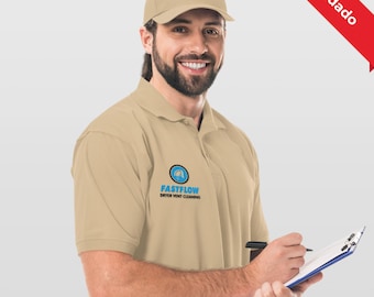Camisa polo con logo bordado para empresa FLASTFLOW 35  algodón 65 Poliéster