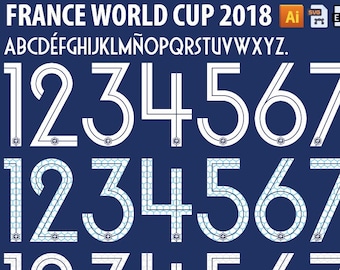 Schrift Vektor Frankreich WM 2018 in SVG, EPS, Ai