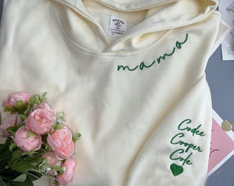 Personalized Mama Sweatshirt with Kids Name - Soft Embroidered Momma Sweater, Unique Mother's Day Apparel Gift, Custom Embroidered