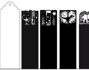 Paper-Cut & Laser Cut BOOKMARK TEMPLATE BUNDLE for Book Lovers - part 1, Digital Download Bookmark Cut Files Template