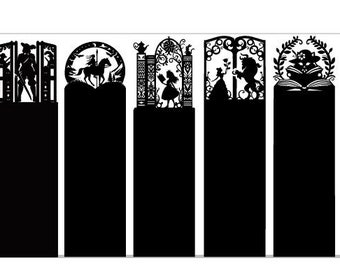 Paper-Cut & Laser Cut BOOKMARK TEMPLATE BUNDLE for Book Lovers - part 2, Digital Download Bookmark Cut Files Template
