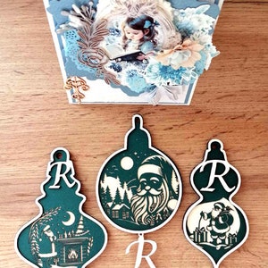Monogram Miniature Decorated Christmas Alphabet - Letter R SVG, Monogram, Wedding, Alphabet, Bundle, Font, Laser Cut, Cut File, Christmas