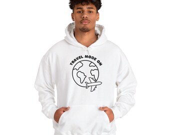 Sudadera con capucha y modo avión para viajar, sudadera con capucha y modo avión, cómoda camiseta para viajar en avión, regalo de viaje, ropa Wanderlust