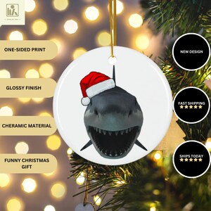 Christmas Fishing Ornament Decoration, Merry Fishmas Decor, Fisherman Gift, Holiday Tree Ornament, Unique Gift, funny, kids, Baby Shark