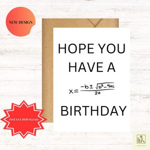Cartão de aniversário de matemática, aniversário de geek de matemática, feliz aniversário pi matemática, cartão de aniversário engraçado, matemática, geek, estatística, nerd, para impressão, digital