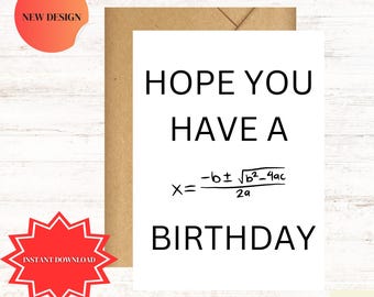Matematyczna kartka urodzinowa, matematyczny geek z okazji urodzin, wszystkiego najlepszego z okazji urodzin pi math, zabawna kartka urodzinowa, matematyka, geek, statystyka, nerd, do wydrukowania, cyfrowa