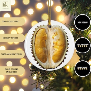 Durian Christmas Ornament, Exotic Fruit Decor, Unique Holiday Ornament, Smelly Fruit Gift, Tree Decoration, Tropical Fruit
