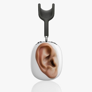 Funny AirPods Max Case Cover with Ear Print Quirky Protective Headphone Skin for Music Lovers