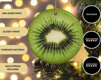 Kiwi-Weihnachtsverzierung, exotische Früchte, Feiertagsdekor, Obstliebhabergeschenk, festlicher Baumschmuck