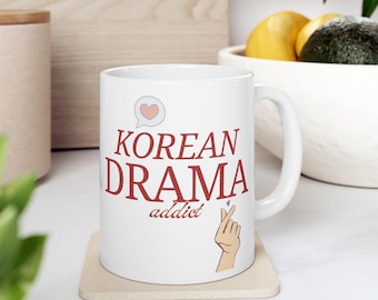 Kdrama Becher Geschenk für K-drama Fan, Kdrama Süchtiger, Kdrama Merch, koreanisches Drama Kaffeetasse, K-drama Tasse, Halloween Tasse, K-drama Weihnachtsgeschenk
