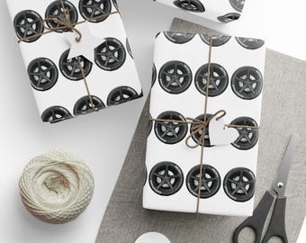 Autoreifen Weihnachtsgeschenkpapier - einzigartige Feiertagsgeschenkpapier für Autoliebhaber, Automobilweihnachtsgeschenkpapier