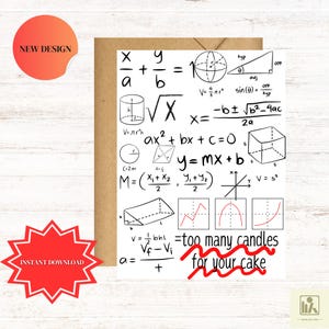 Grappige wiskundenerd verjaardagskaart, geekcadeau, wiskundige humor, unieke wenskaart, slim cadeau-idee