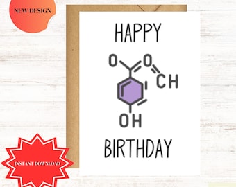 Carte d'anniversaire de chimie, cadeau de geek nerd, carte d'amant de science, cadeau de professeur de chimie, carte de jeu de mots