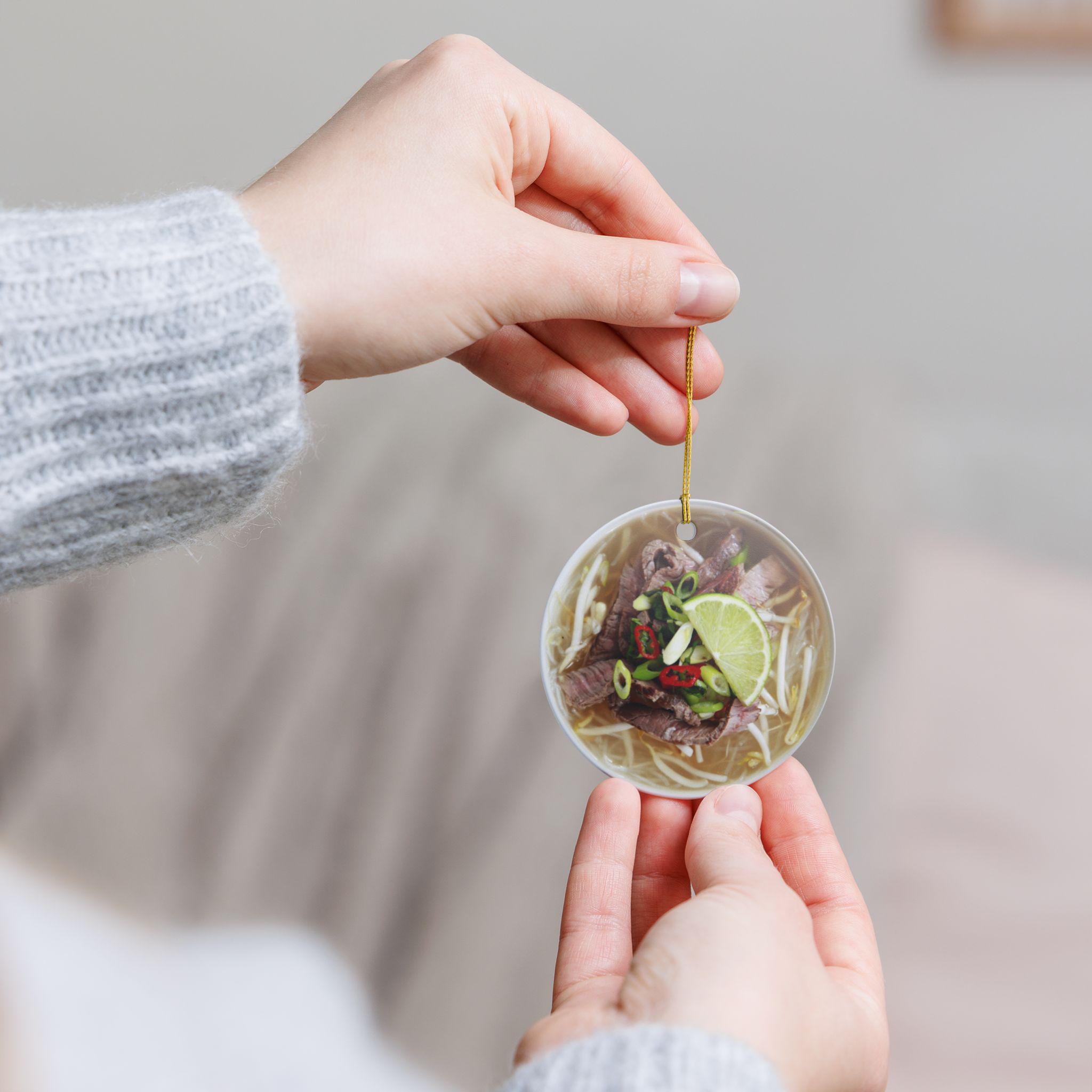 Discover Pho Christmas Ornament, Vietnam Food Ornament, Holiday Decoration, Unique Christmas Decor, Gift for Food Lovers