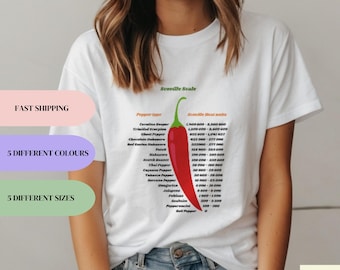 Scoville Scale Chili Pepper T-Shirt: Perfekt als Foodie Geschenk