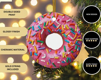 Donut Christbaumschmuck, Donut, Food Lover Geschenkidee, Streusel, Weihnachtsdeko, Naschkatze, Dunkin Donuts, Food Ornament, Einzigartiges Geschenk