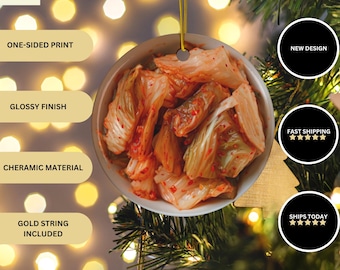 Kimchi Weihnachtsschmuck, Asiatisches Essen Dekor, koreanisches Essen Geschenk, Einzigartige Weihnachtsdekoration, Foodie Geschenk