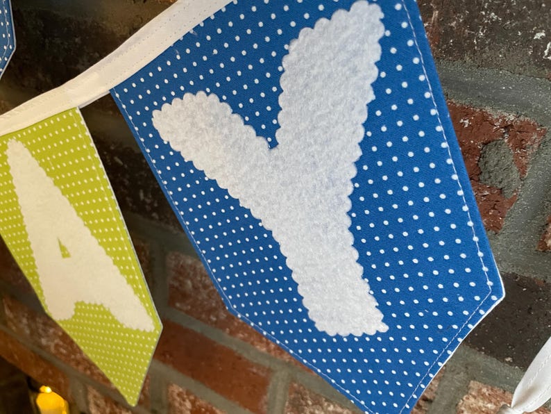Fabric Happy Birthday Banner, Birthday Garland, Happy Birthday Bunting ...
