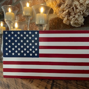 Bandera estadounidense, estante para colocar, decoración de bandeja escalonada, decoración patriótica, Americana