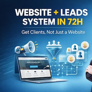 Professionelle Website Einrichtung + Team zur Generierung von Kunden (72H)