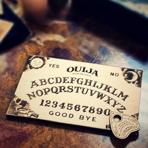 Ouija Board with Planchette, Occult Game Board, Wooden Spirit Board, Talking Board, Witchcraft Decor