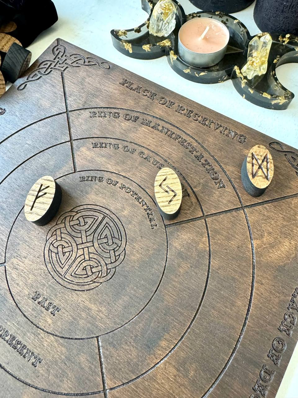Wooden Runes Field Mat: Witch Altar Divination Tool - Etsy