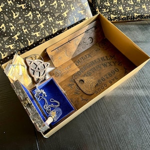 Caja sorpresa esotérica, caja misteriosa espiritual del tarot, regalo de bruja, almacenamiento de cristales, regalo de Navidad esotérico
