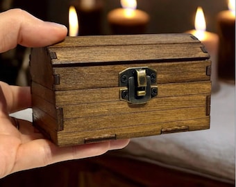 Cofre mágico de madera para accesorios, joyero de brujería, almacenamiento de hechizos, caja de recuerdos rituales para altares wiccanos y paganos.