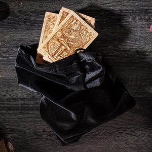 Houten tarot 22 grote arcana in een tas, gepersonaliseerde gegraveerde kaarten, tarotkaartcadeaus, heksencadeau