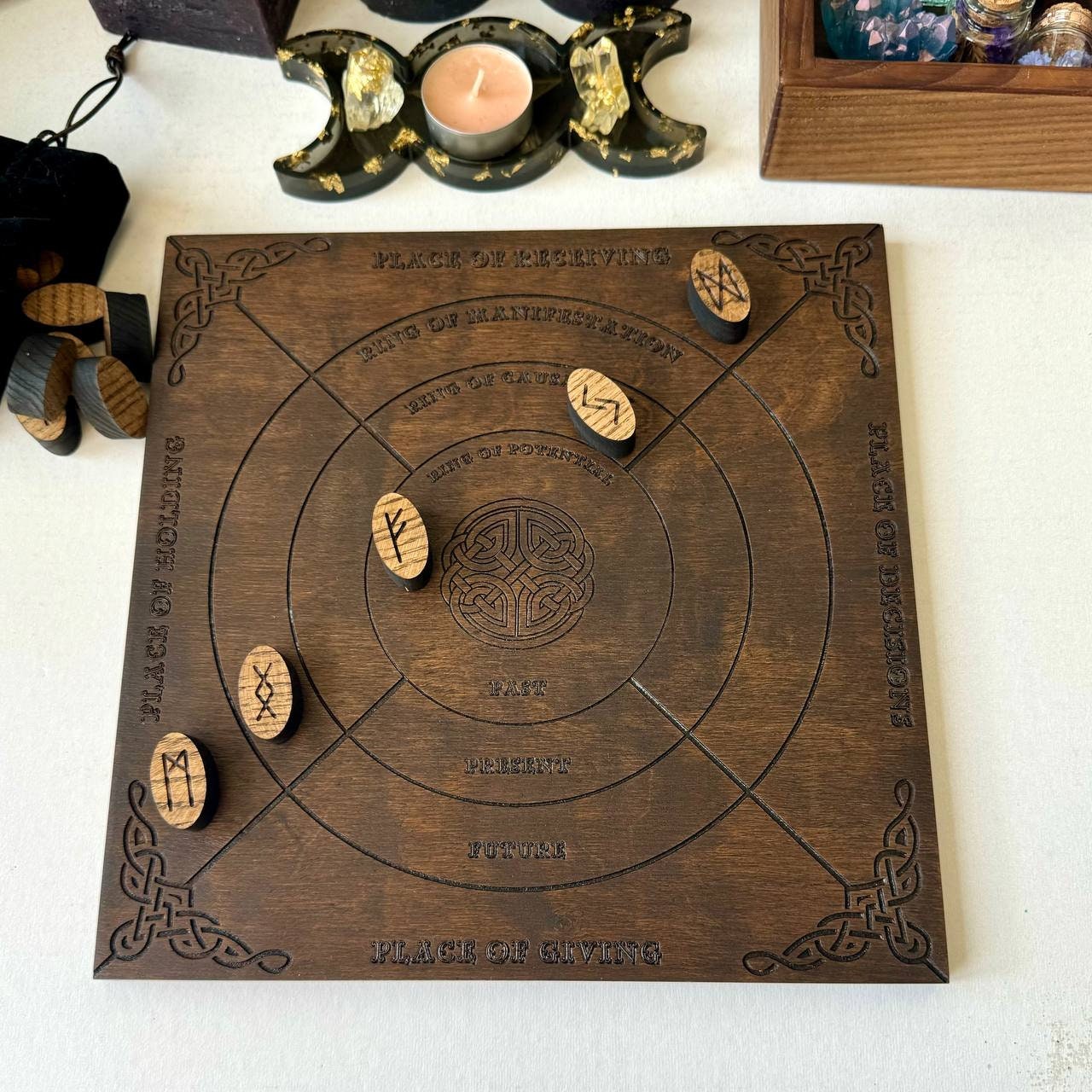 Wooden Runes Field Mat: Witch Altar Divination Tool - Etsy