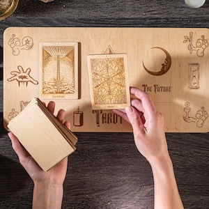 Épées Tarot Thoth, costume de 14 cartes, tarot en bois, cartes de tarot divinatoires personnalisées, coffret cadeau, cadeau de vacances
