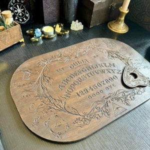 Wooden Ouija Board with Planchette: Witchcraft Divination Tool