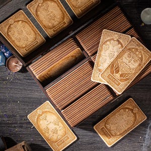 Woode Tarot Familiarsh Card Of the day, Daily card reading, Personalized engraved cards, Single card reading, Single Card Reading